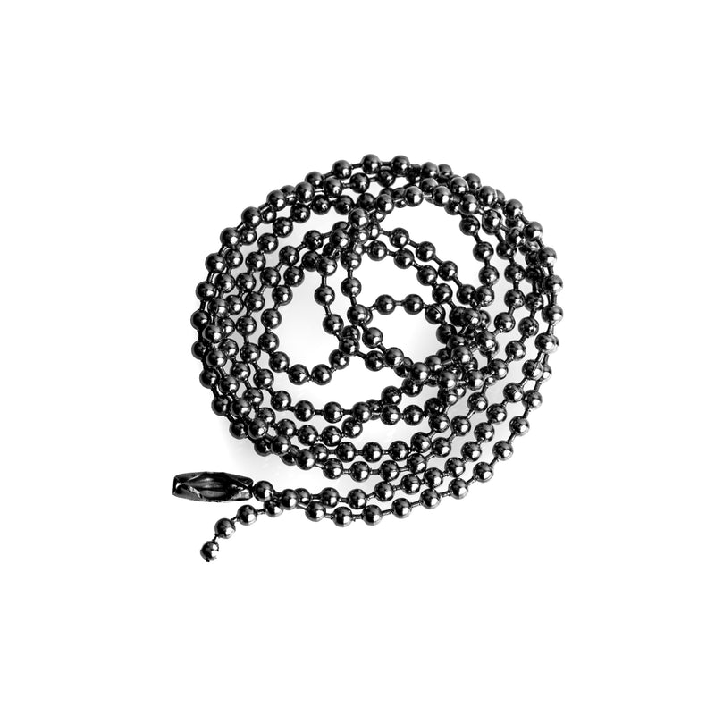 10 BLACK Stainless Steel BALL CHAIN Necklaces, with clasp, 30" long, 2.4mm  fch0733