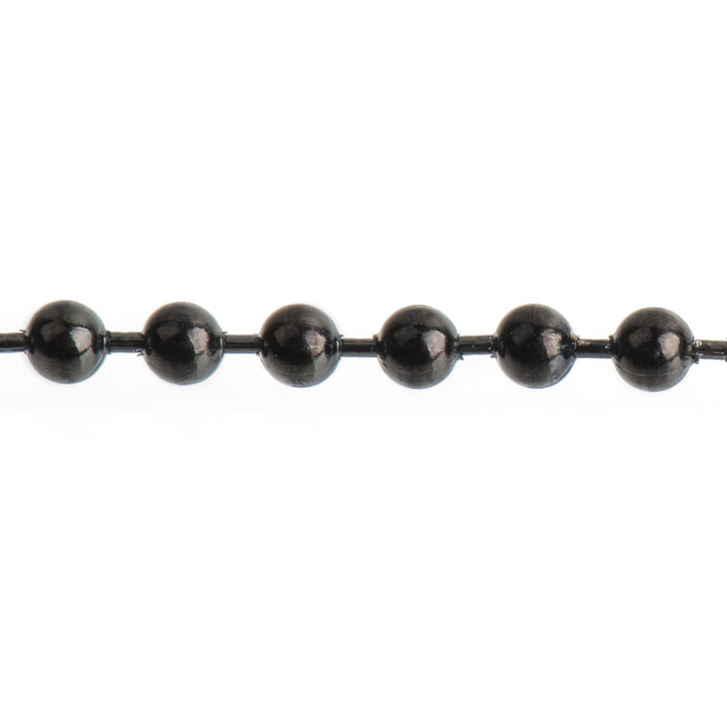 10 BLACK Stainless Steel BALL CHAIN Necklaces, with clasp, 30" long, 2.4mm  fch0733