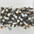 13 feet (4 meters) MATTE AMAZONITE GEMSTONE Rosary Chain, gunmetal, 4mm round gemstone beads, fch0750b