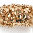 1 yard (3 feet) of LIGHT GOLD DISC Chain, Sequin Chain, Curb Link Chain, brass chain, 6mm round flat discs, fch0780a