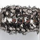 1 yard GUNMETAL BLACK DISC Chain, Sequin Chain, Curb Link Chain, brass chain, 6mm round flat discs, fch0781a