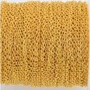 50 yards (150 feet) Bright Gold Plated Cable Chain, Oval Links are 2.5x2mm unsoldered, bulk on spool, fch0783b