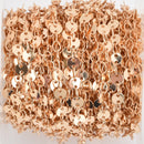 1 yard (3 feet) of LIGHT GOLD DISC Chain, Sequin Chain, Curb Link Chain, brass chain, 4mm round flat discs, fch0789a