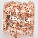 10 yards (30+ feet) ROSE GOLD STAR Chain, Metal Sequin Chain, Cable Link Chain, brass chain, 8mm flat star shapes, fch0795b