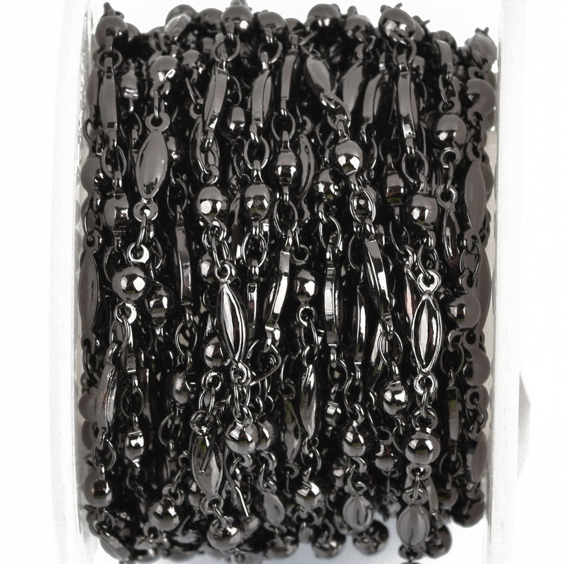 1 yard GUNMETAL Black SPINDLE Ball Chain, Cable Link Chain, brass chain, 3.5mm links, fch0822a