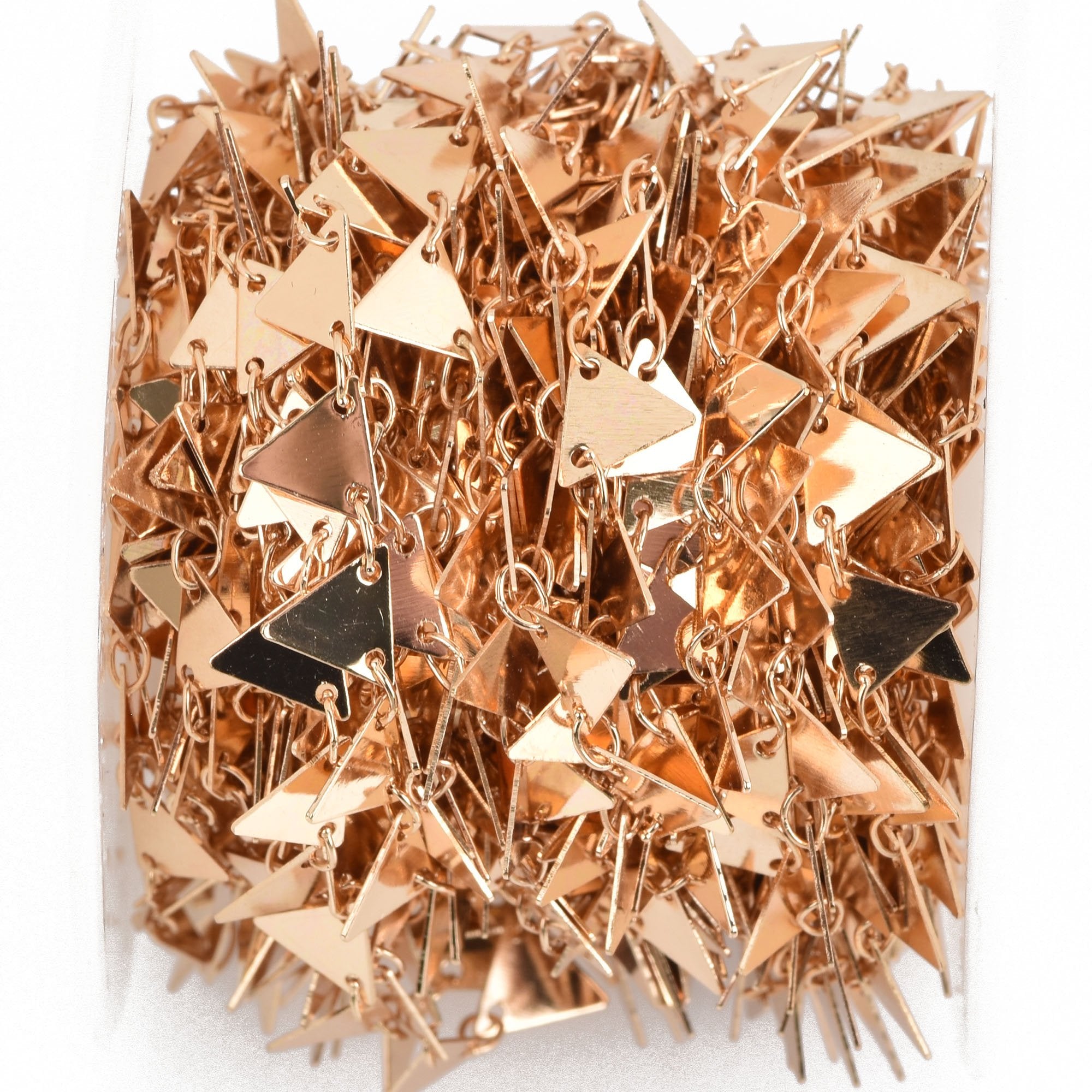 Gold Triangular Chain 1 yard GOLD TRIANGLE Chain, Metal Sequin Chain, Cable Link Chain, bras