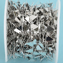 10 yards SILVER TRIANGLE Chain, Metal Sequin Chain, Cable Link Chain, brass chain, 7mm flat shapes, fch0830b