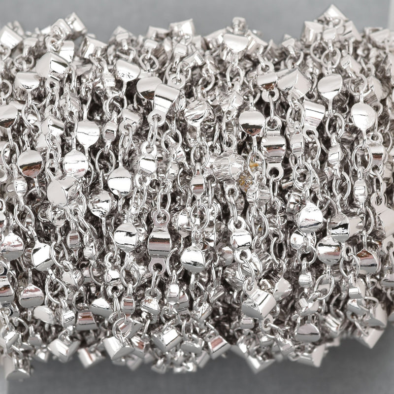 10 yards 4mm WHITE GOLD 22k Rosary Chain, Bead Chain, fch0872b