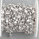 10 yards 6mm WHITE GOLD 22k Rosary Chain, Bead Chain, fch0884b