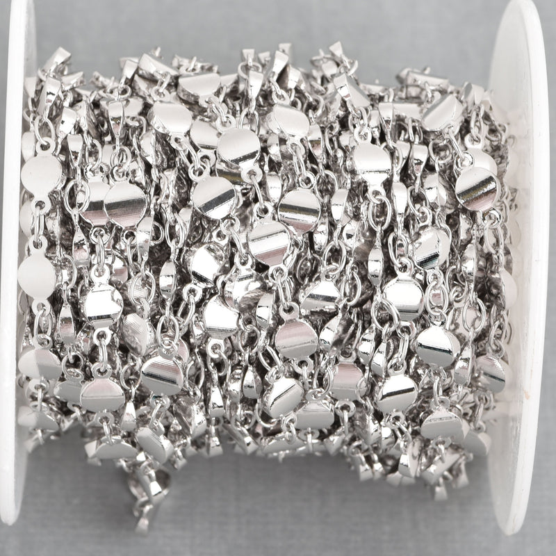 10 yards 6mm WHITE GOLD 22k Rosary Chain, Bead Chain, fch0884b