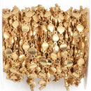 1 yard 6mm MATTE GOLD 22k Rosary Chain, Bead Chain, fch0891a