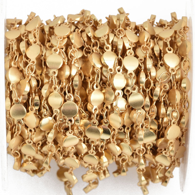 1 yard 6mm MATTE GOLD 22k Rosary Chain, Bead Chain, fch0891a