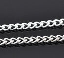 1 yard Silver Plated Iron Curb Link Chain 5mm x 3.5mm links fch0902a