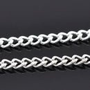 10 yards Silver Plated Iron Curb Link Chain 5mm x 3.5mm links fch0902b