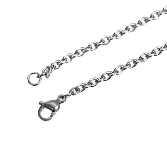 10 Stainless Steel CABLE LINK CHAIN Necklaces with Lobster Claw Clasp, oval links are 2.5x2mm, 18" long, fch0908