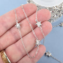 1 yard Crystal STAR Chain SILVER with 9mm Clear Rhinestones fch0922a