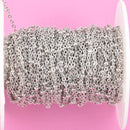 65 feet WHITE GOLD 22k Plated Oval Cable Chain, Bead Chain, fch0934b