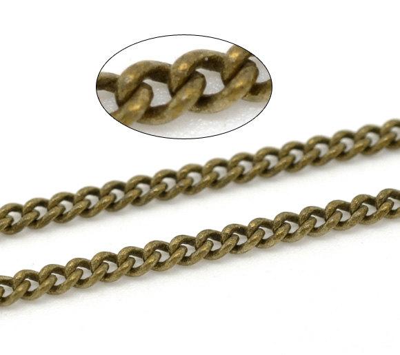 5 meters of Antique Bronze Curb Link Chain 2mm soldered links fch0948