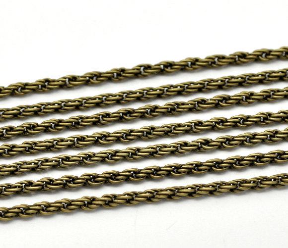 1 yard Antique Bronze Triple Link Chain 3x0.6mm fch0949