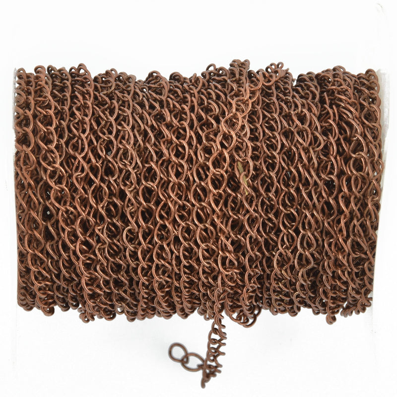 20 yards COPPER Curb Link Chain, links are 5mm long, fch1003b