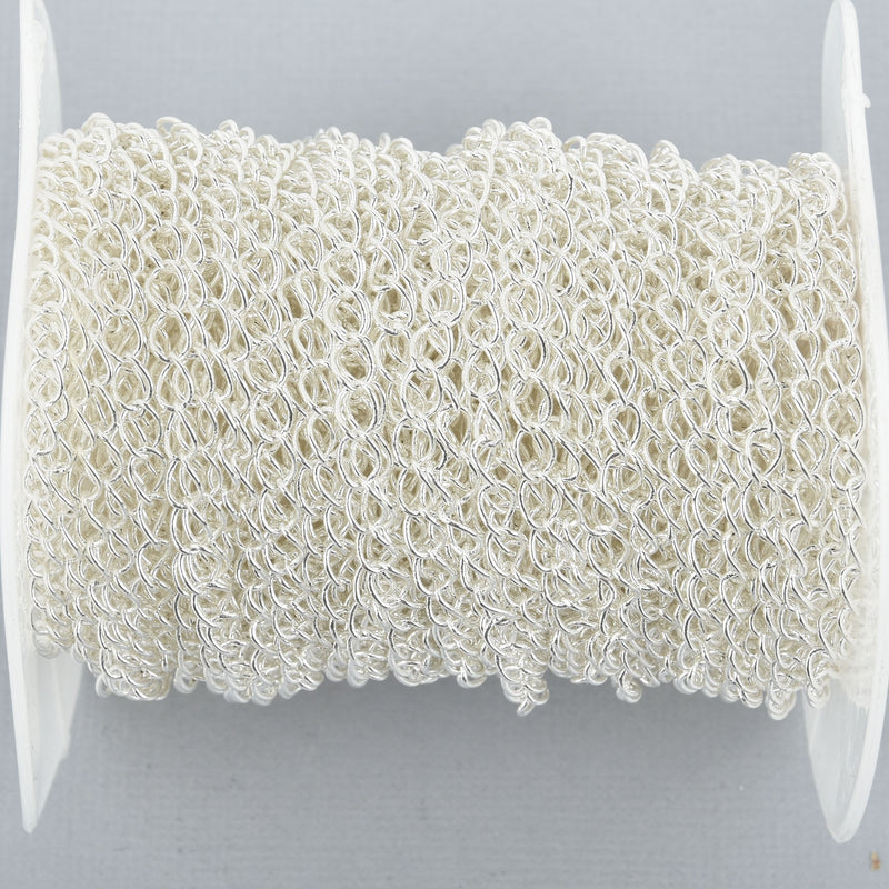 1 yard BRIGHT SILVER Curb Link Chain, links are 5mm long, fch1004a