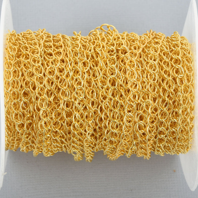 20 yards BRIGHT GOLD Curb Link Chain, links are 5mm long, fch1005b