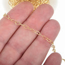 1 yard Gold Heart Chain Real Gold Plated tarnish resistant fch1013a