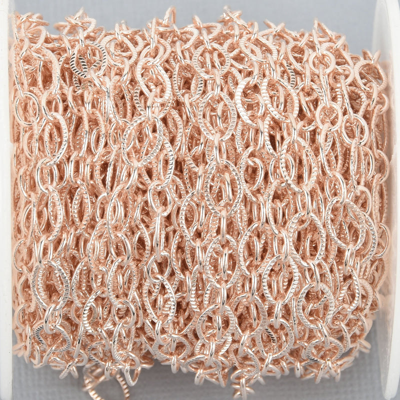 15 yards Rose Gold Oval Chain Real Rose Gold Plated tarnish resistant fch1014b