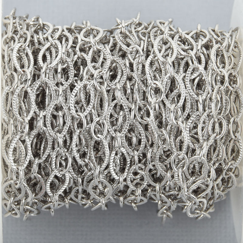 15 yards Silver Oval Chain Real Silver Plated tarnish resistant fch1015b