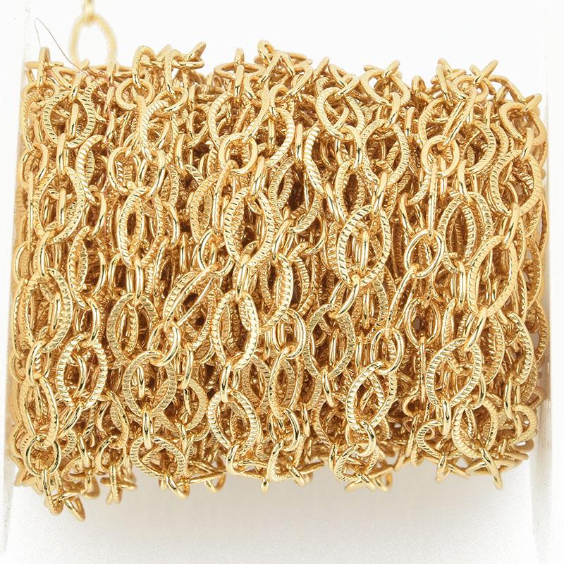 10 yards Gold Oval Chain Real Gold Plated tarnish resistant fch1019b