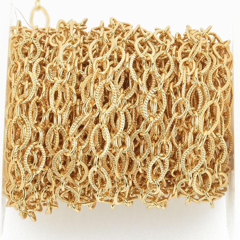 1 yard Gold Oval Chain Real Gold Plated tarnish resistant fch1019a