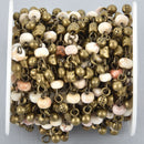 13 feet White Jasper Rosary Bead Chain 6mm BRONZE, Gemstone Rondelle Beads fch1029b