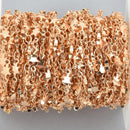 10 yards LIGHT GOLD STAR Chain Real Gold Plated tarnish resistant fch1046b