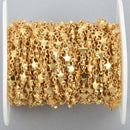 10 yards MATTE Gold STAR Chain Real Gold Plated tarnish resistant fch1047b