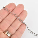 1 yard Black Heart Chain, tarnish resistant fch1095a