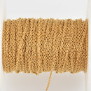 1 yard Gold STAINLESS STEEL Thin Dainty CABLE Link Chain, oval links 2mm x 1.5mm fch1097a