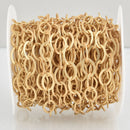 26 ft Matte Gold Plated Cable Chain, Oval Links are 12x9mm fch1103b