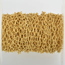 1 yard Gold Oval Chain Real Gold Plated tarnish resistant, 5mm, fch1109a