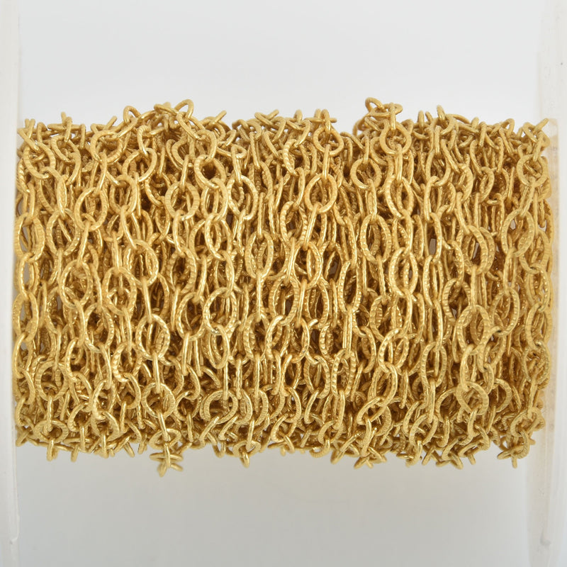 1 yard Gold Oval Chain Real Gold Plated tarnish resistant, 5mm, fch1109a