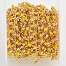 1 yard Yellow Crystal Shaker Chain, bright gold wire loops, 2.5mm Rondelle Bead Charm Dangles fch1112a