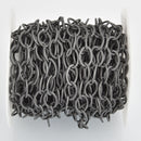 1 yard Matte Gunmetal Black Plated Cable Chain, Oval Links are 12x9mm fch1115a