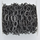 26 ft Matte Gunmetal Black Plated Cable Chain, Oval Links are 12x9mm fch1115b
