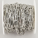 1 yard Silver Plated Paperclip Chain, Skinny Oval Links are 12x4mm fch1141a