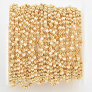 1 yard 2mm Seed Bead Chain, Glass Gold Cream White, fch1143a