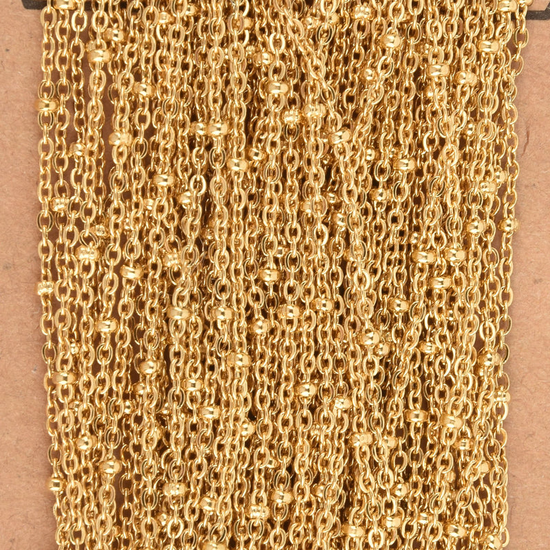 20 yards Gold Plated Satellite Chain, 2mm Ball and Link Chain, fch1165b