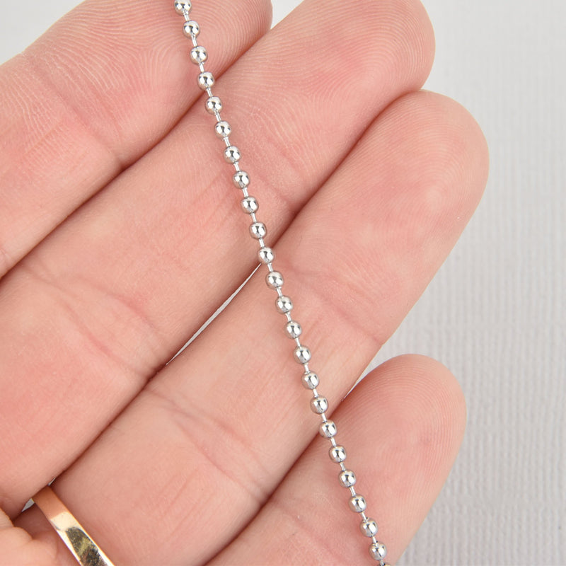 10 yards Stainless Steel Ball Chain, 2mm bead chain, silver chain, fch1169b