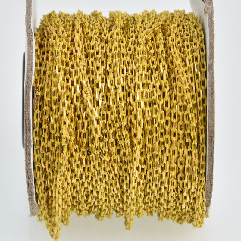 1 yard Yellow Diamond Cut Cable Link Chain  fch1184a