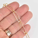1 yard Large Gold Plated Paperclip Chain, Skinny Oval Links are 22x7mm fch1211a