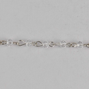 CLEAR Crystal Rosary Chain, silver links, 4mm rondelle faceted crystal beads fch1215