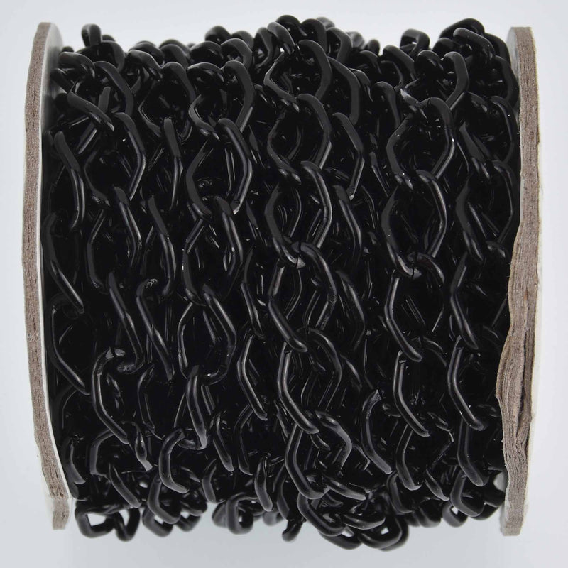 1 yard Black Aluminum Chain, Curb Link 14x9mm, fch1223a